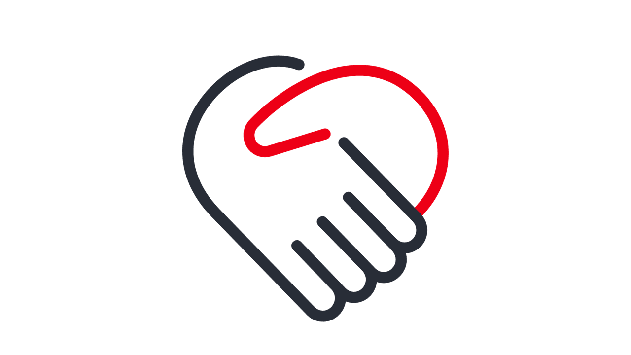 Icon mit zwei Händen als Handshake