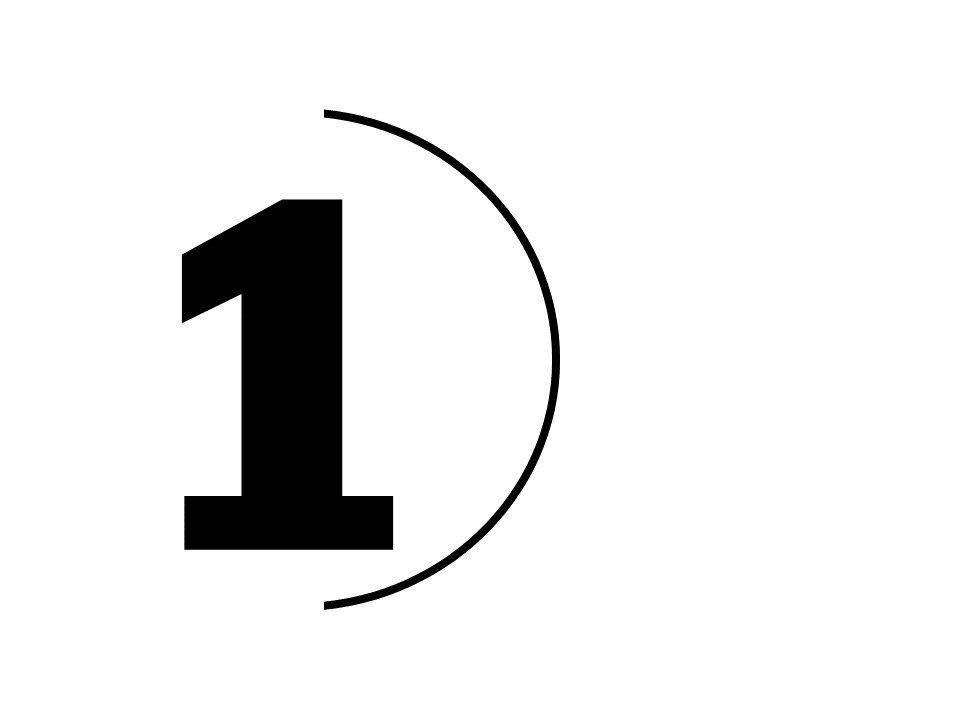 Zahl 1 in einem stilisierten Design.