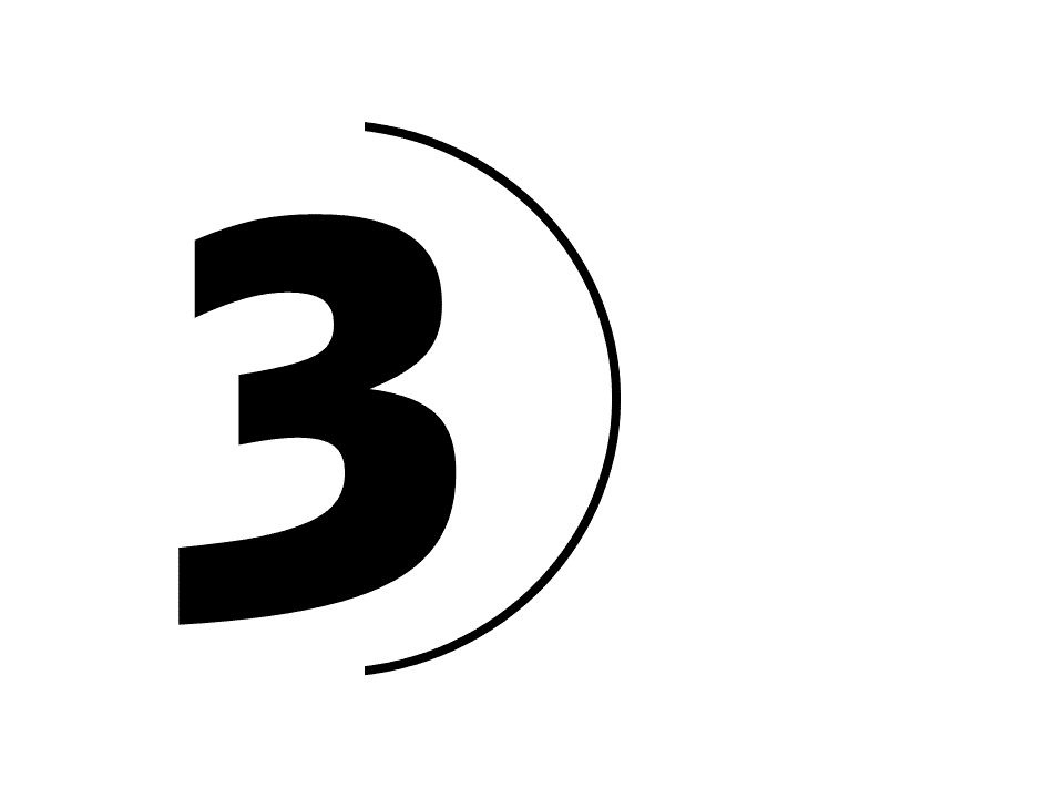 Zahl 3 in einem stilisierten Design.