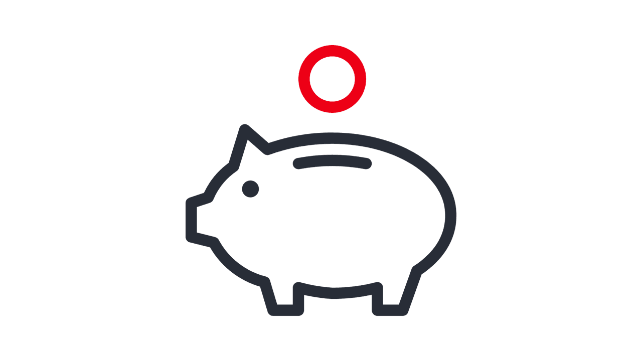 Ein Symbolbild zeigt ein Sparschwein-Icon, das auf die fairen Preise von Flinkster hinweist.